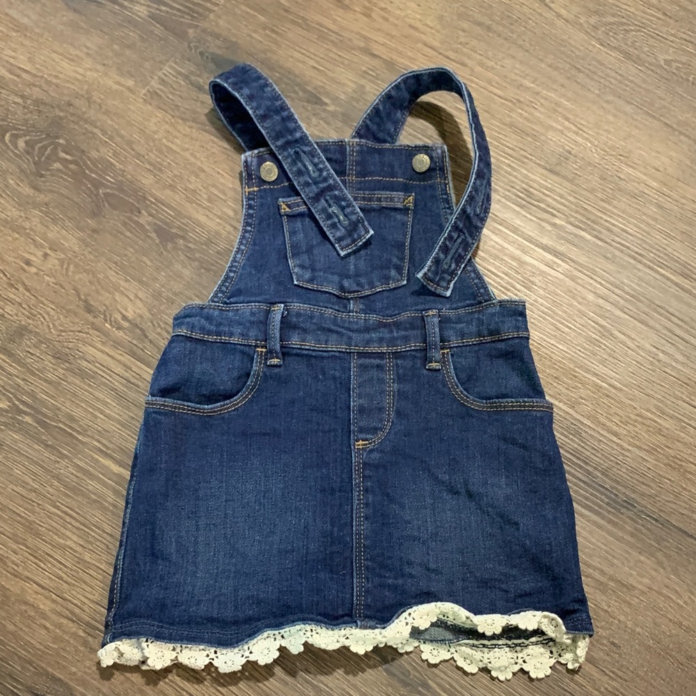 Old Navy Blue Denim Kids Overalls with Lace Hem